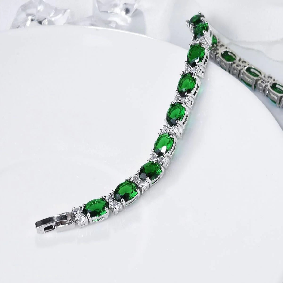 Green Habl Al Sama Tennis Bracelet