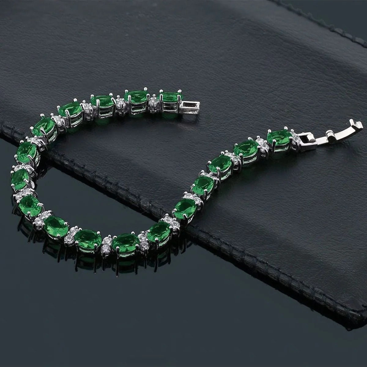 Green Habl Al Sama Tennis Bracelet