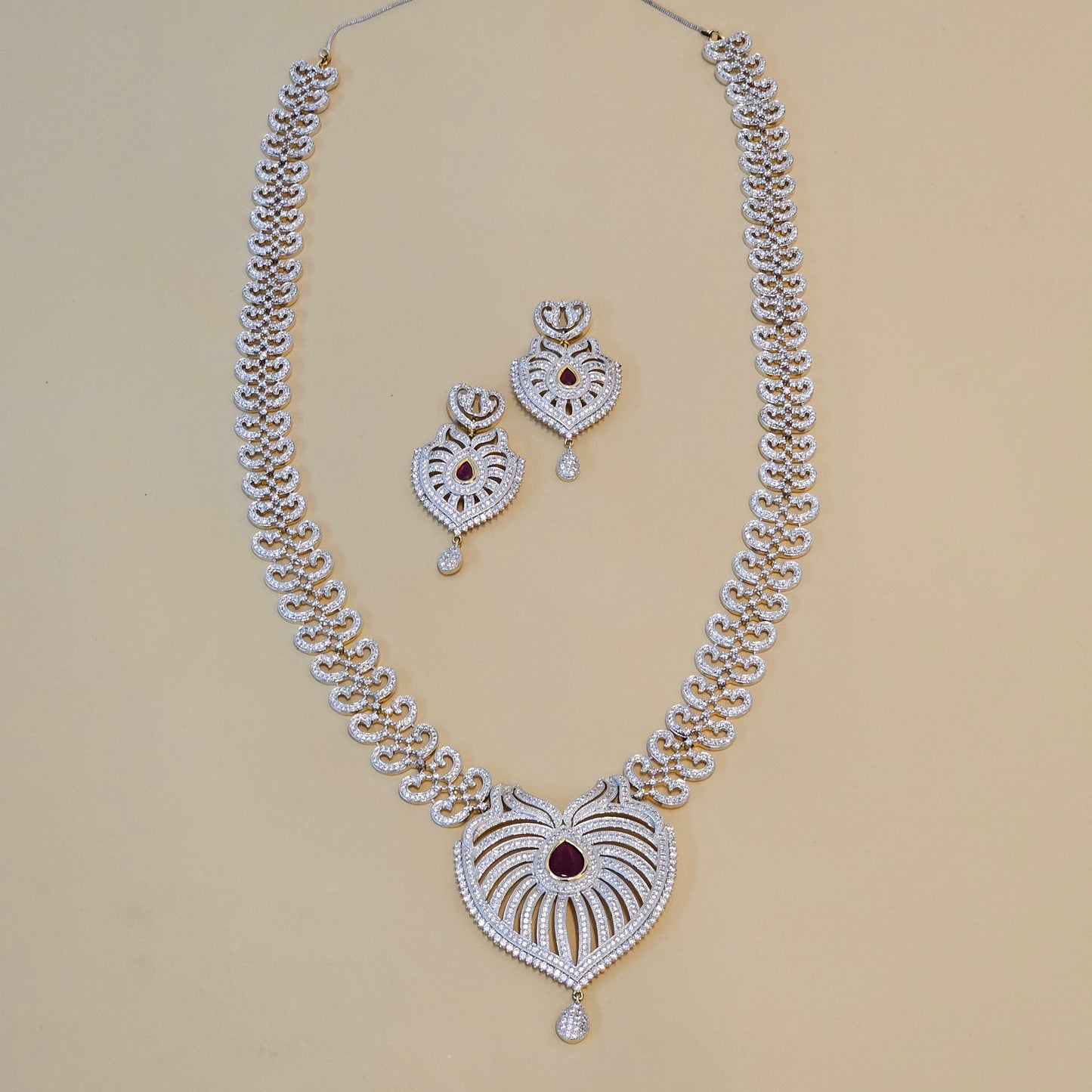 Regina long Diamond Necklace Set