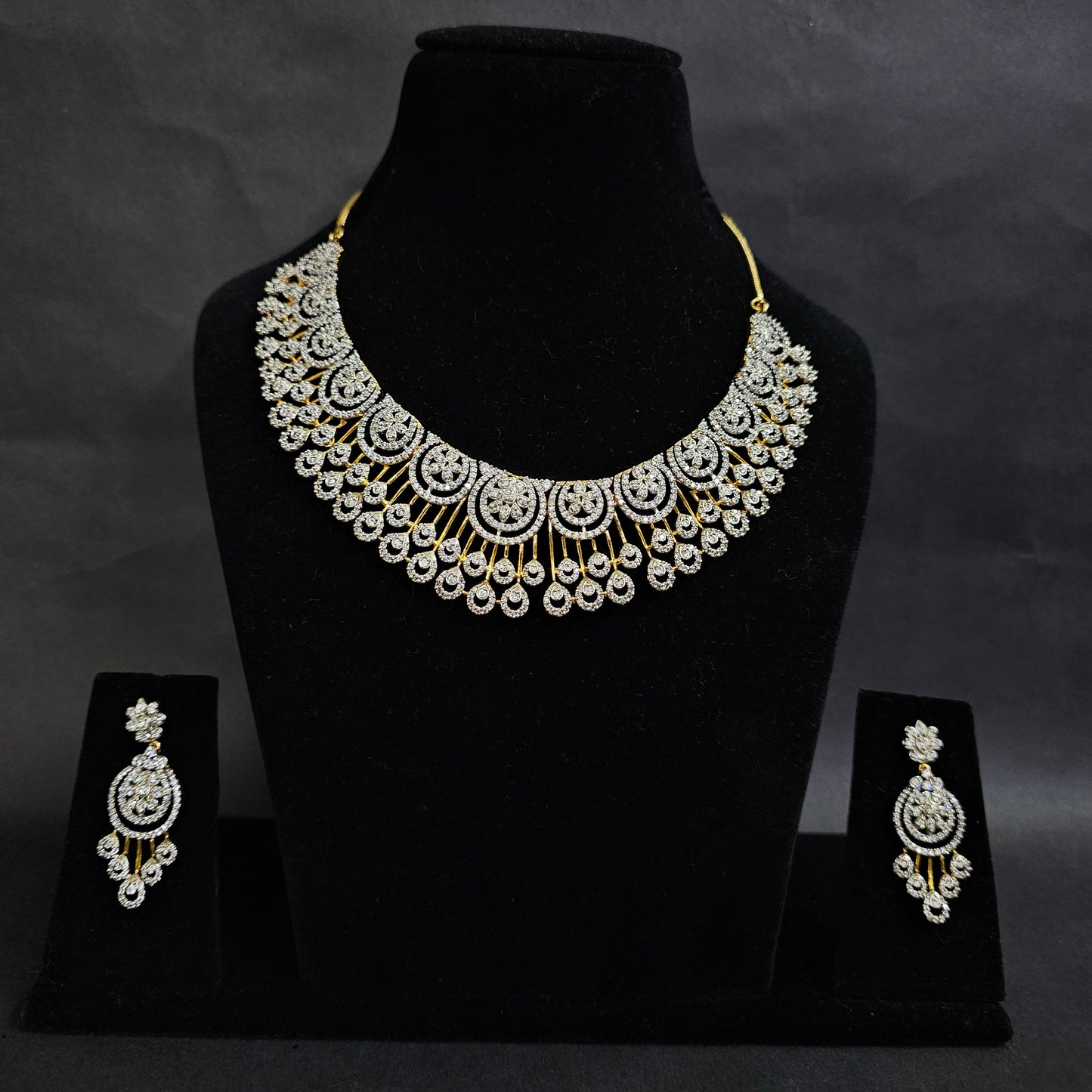 Velvet Vines Bridal Diamond necklace set