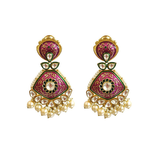 Enamel Polki Kundan Earring