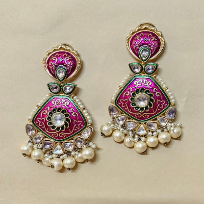 Enamel Polki Kundan Earring