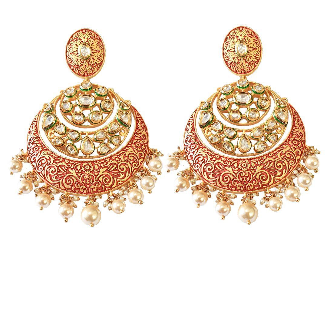 Madhubani Chandbali Earrings