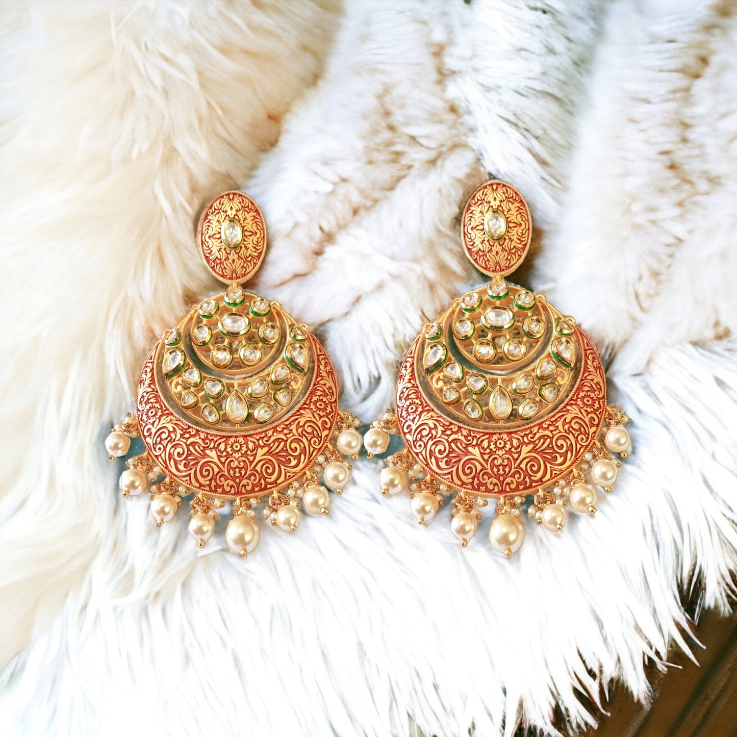 Madhubani Chandbali Earrings