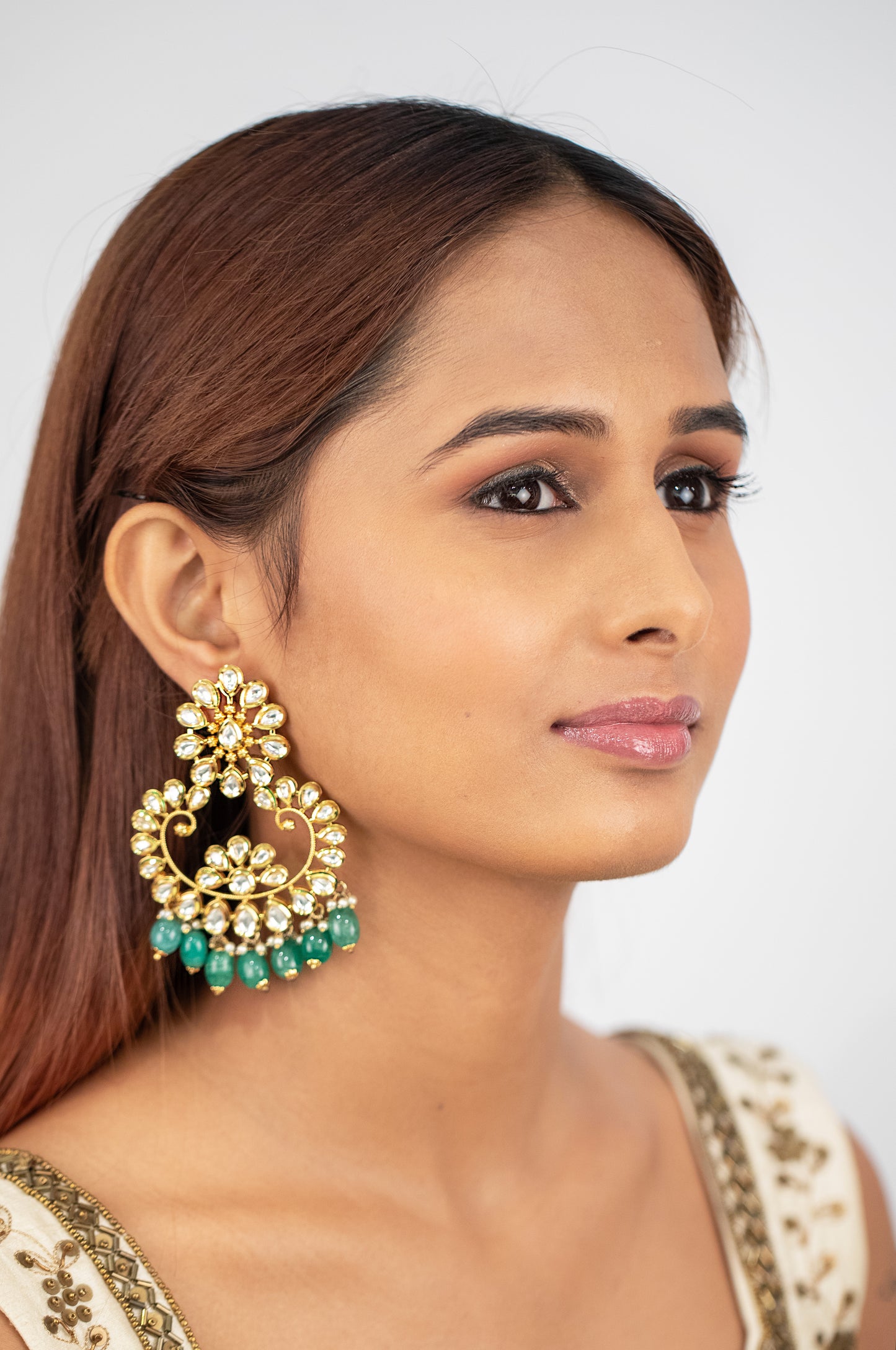 Sameera  Long Kundan Earrings