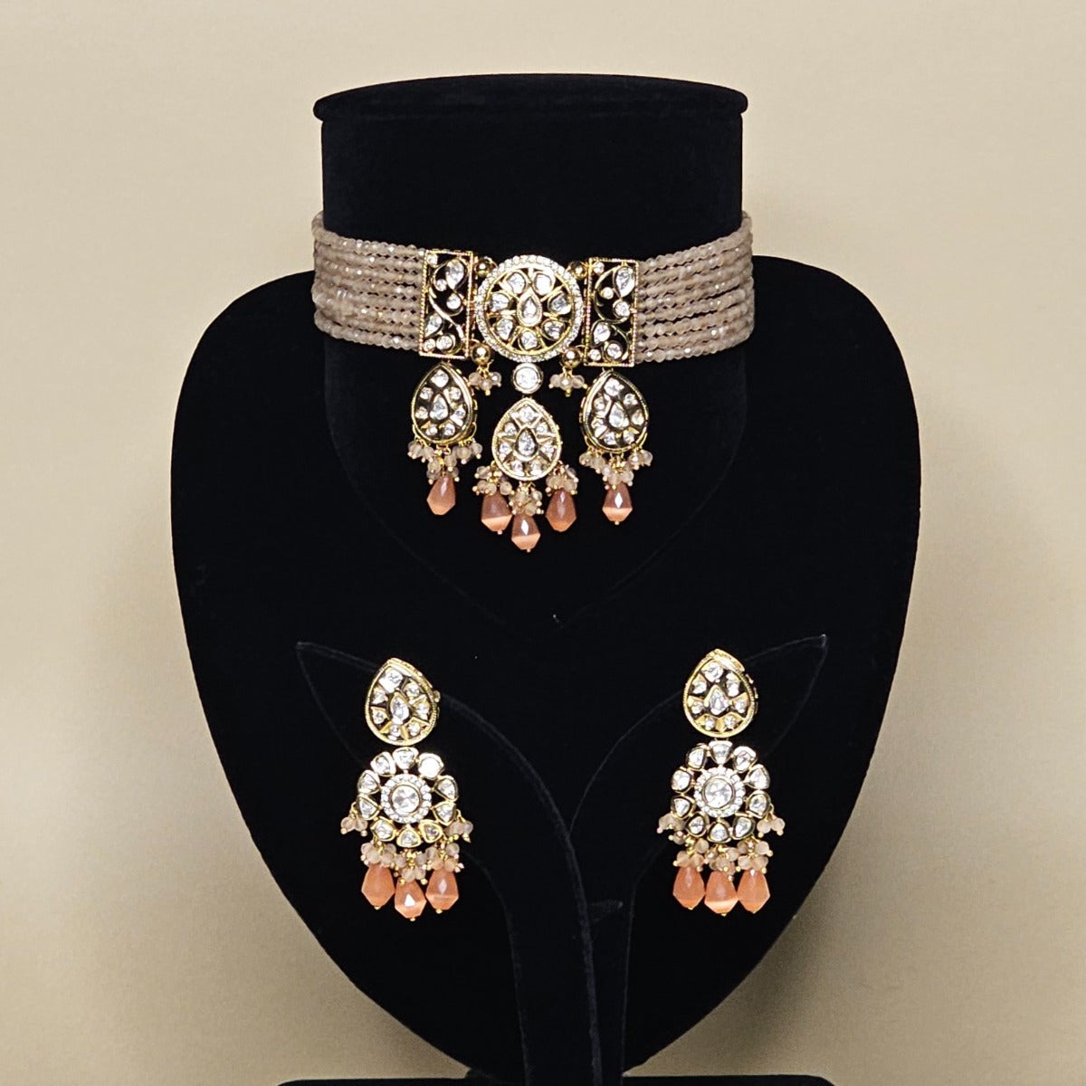 Coral Kundan Choker Set