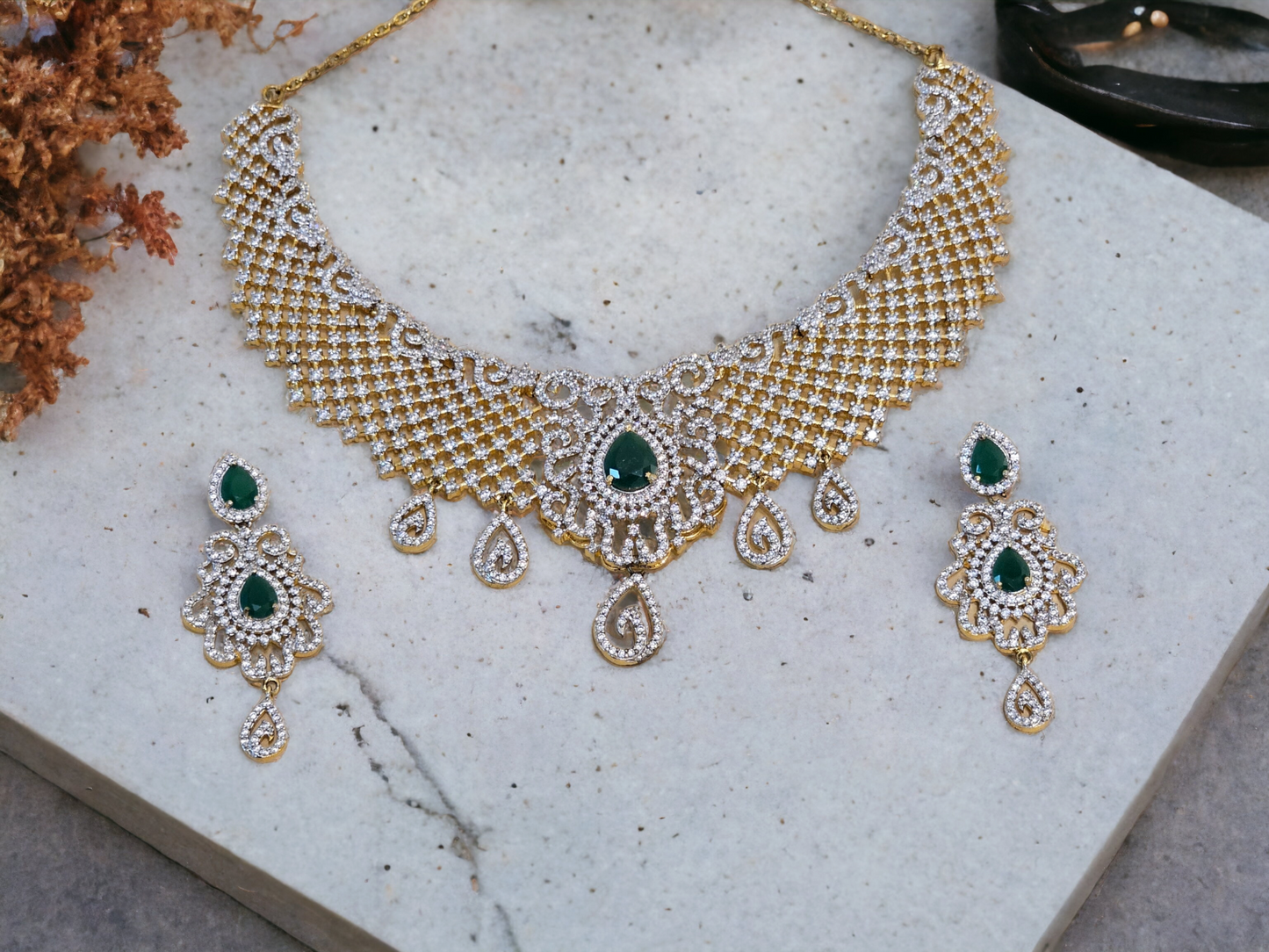 Jasma Bridal Diamond Necklace Set