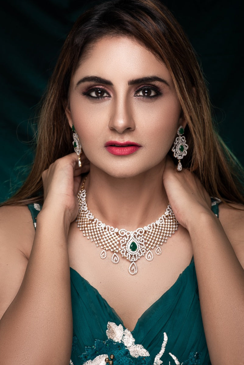 Jasma Bridal Diamond Necklace Set