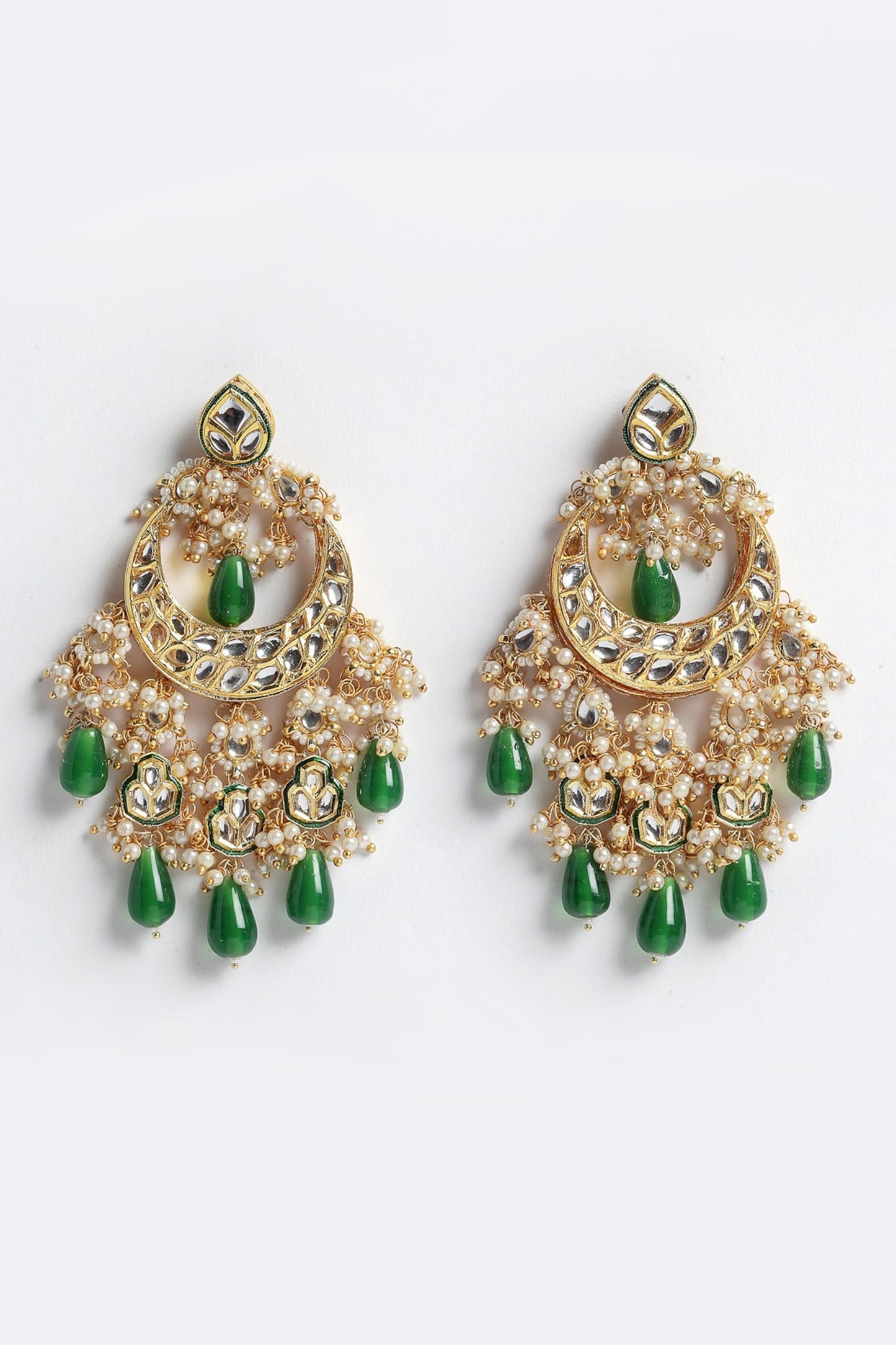Kundan & Bead Drop Earrings 