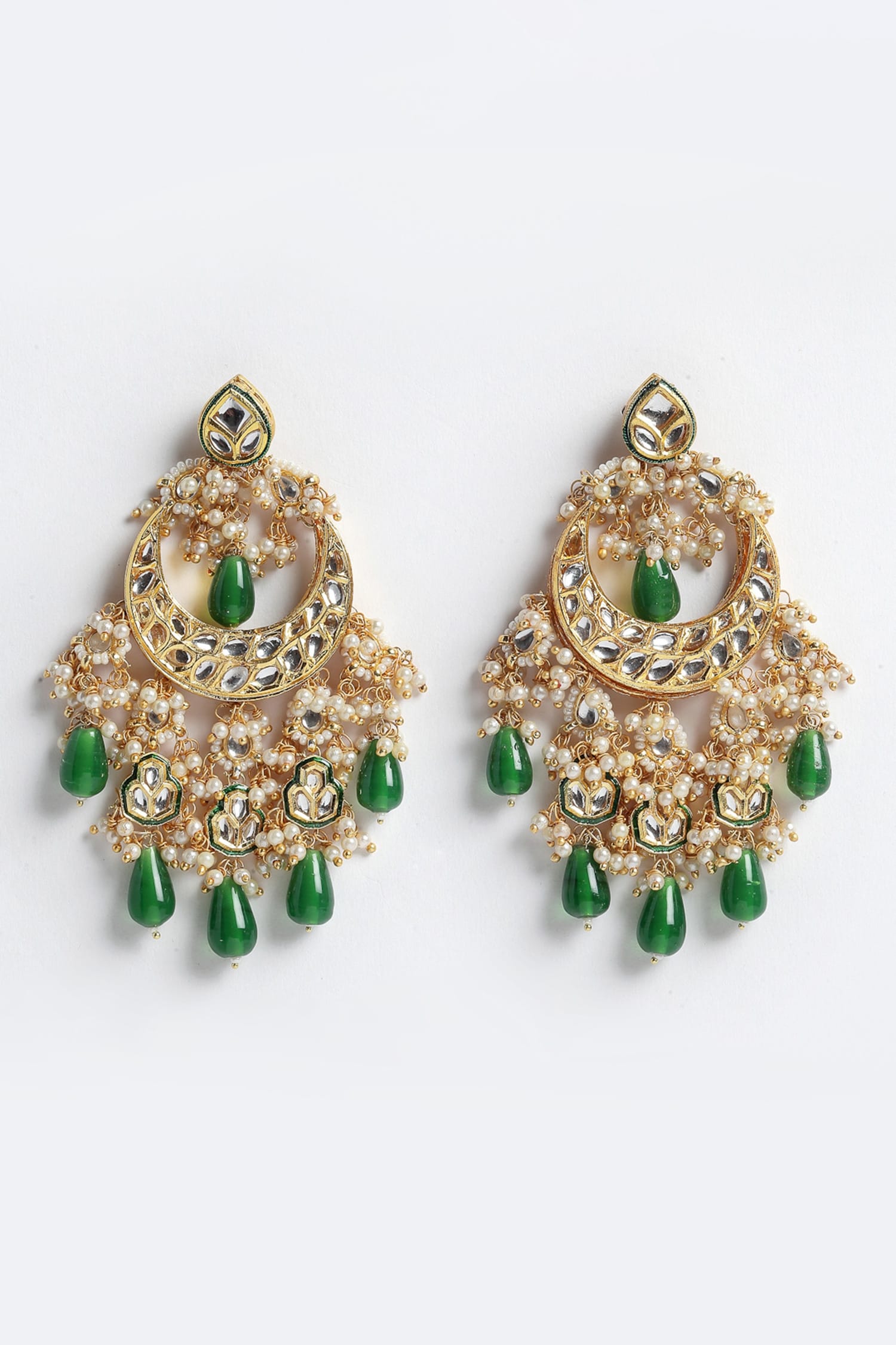 Kundan & Bead Drop Earrings 