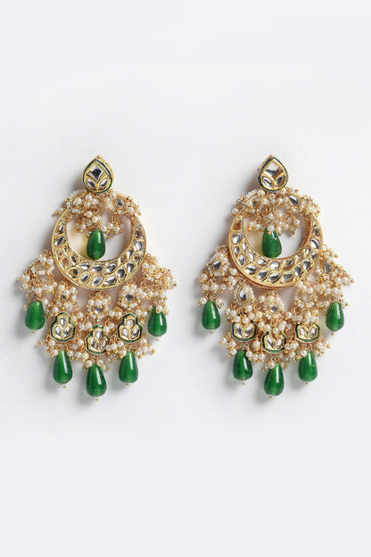 Kundan & Bead Drop Earrings 