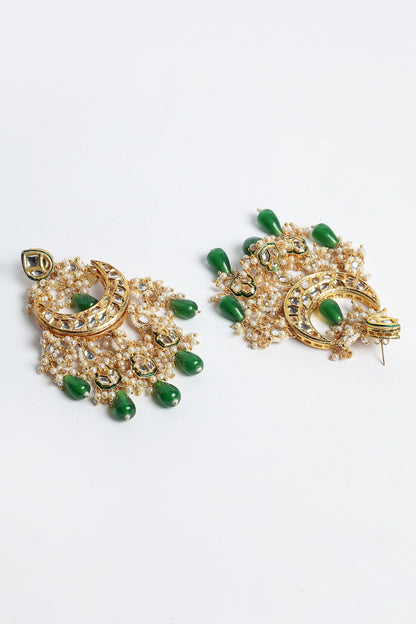 Kundan & Bead Drop Earrings 
