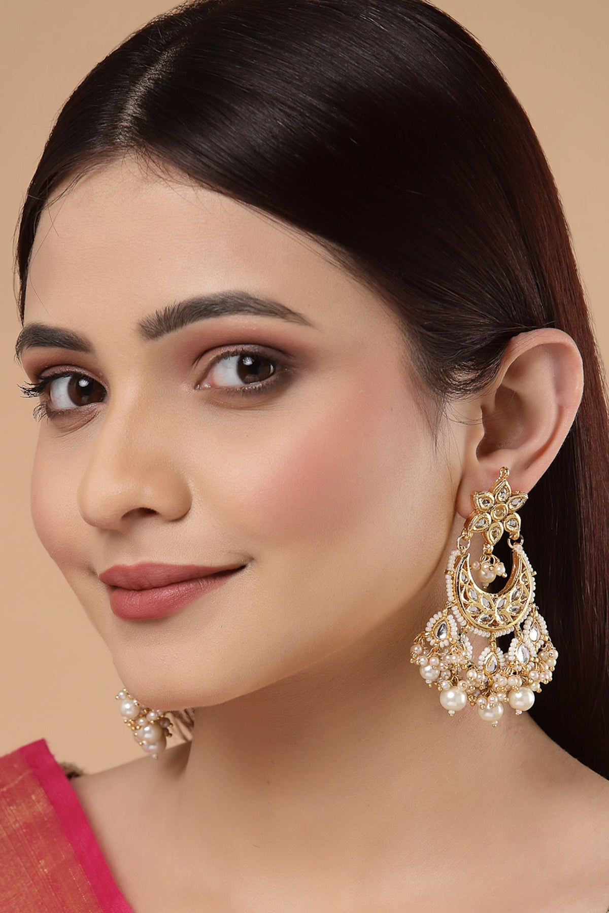 Kundan & Bead Drop Earrings 