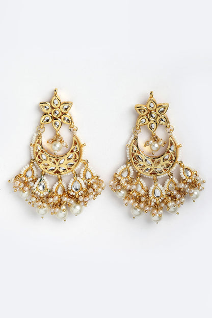 Kundan & Bead Drop Earrings 