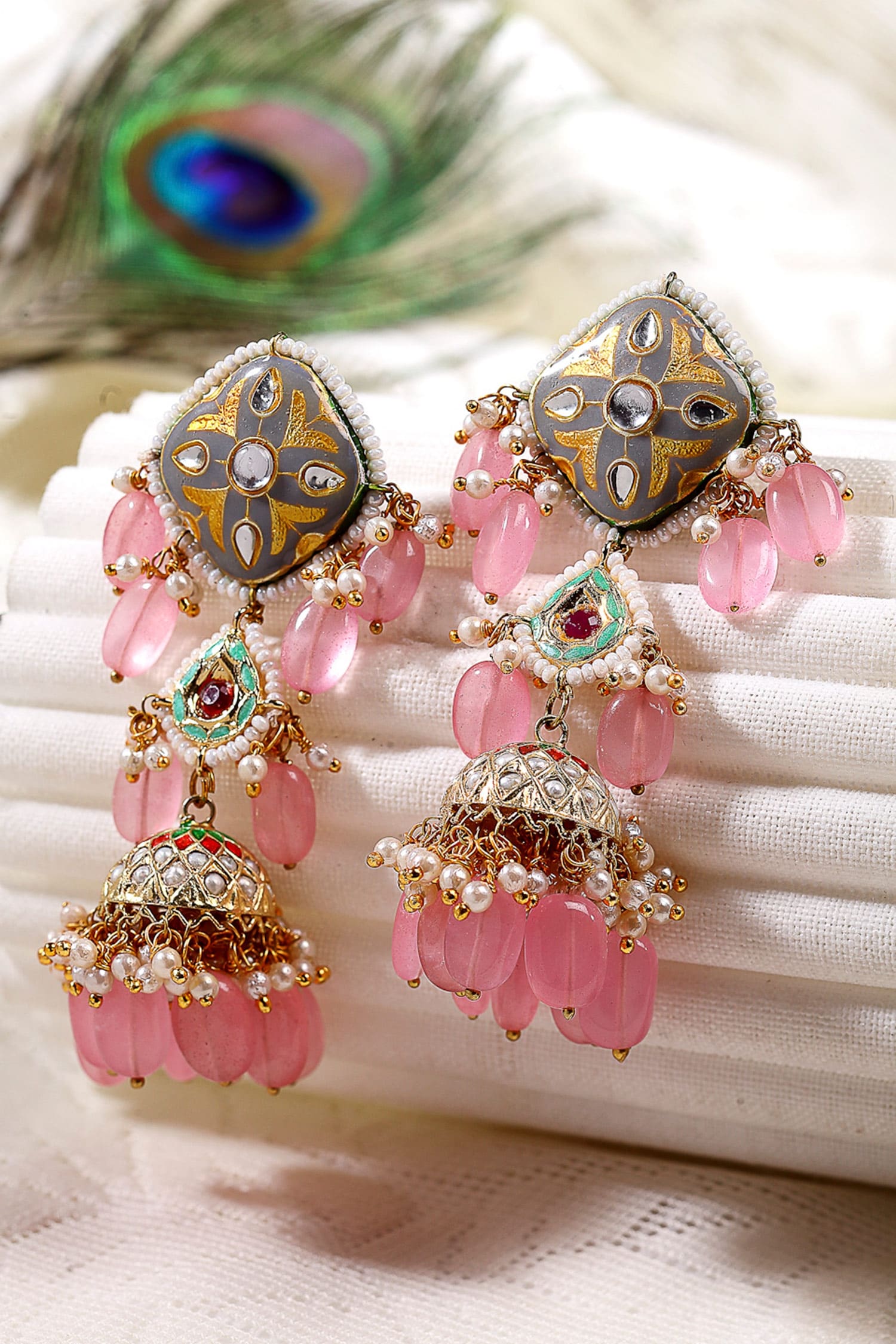 Meenakari Jhumkas 