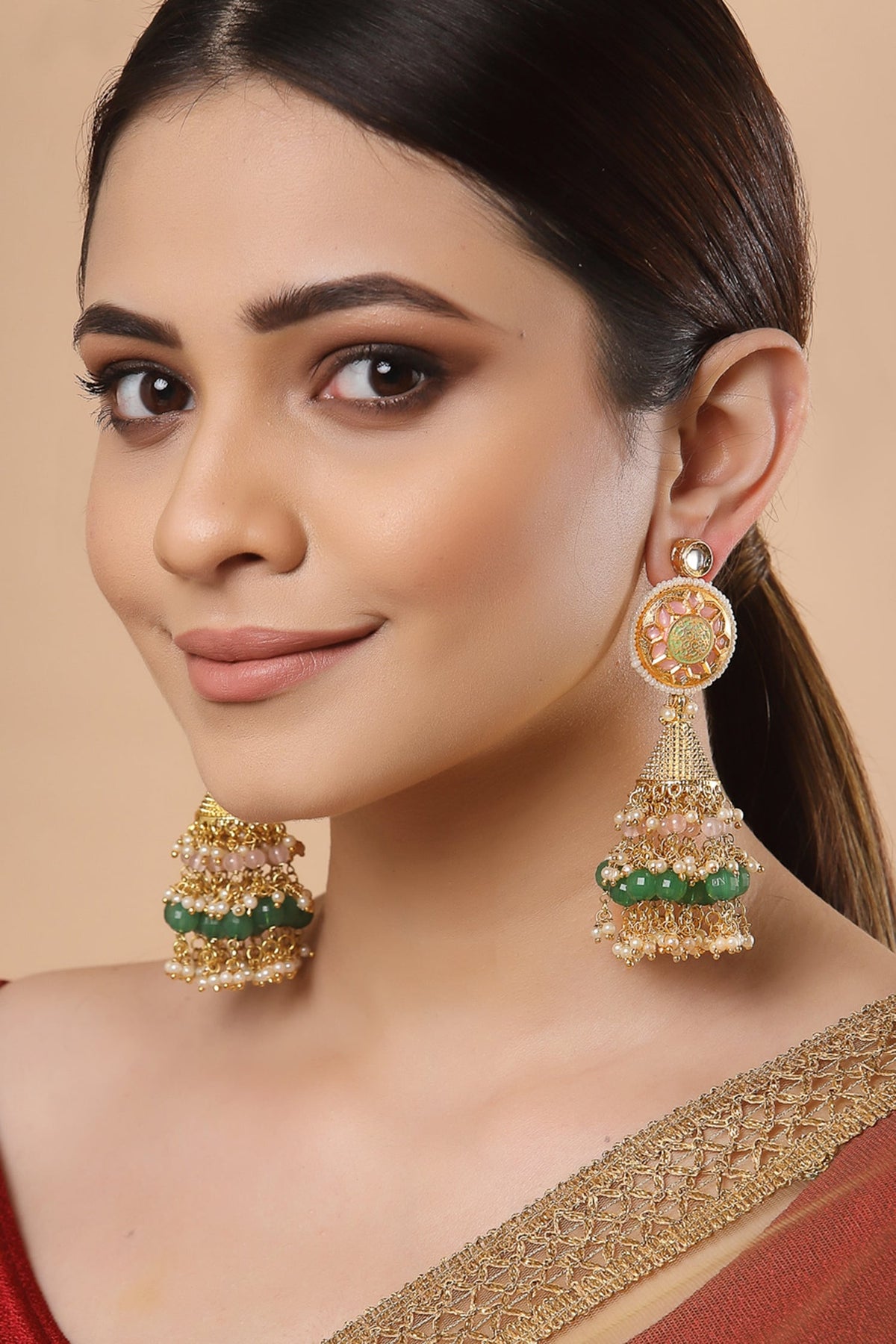 Stone Embellished Jhumkas 