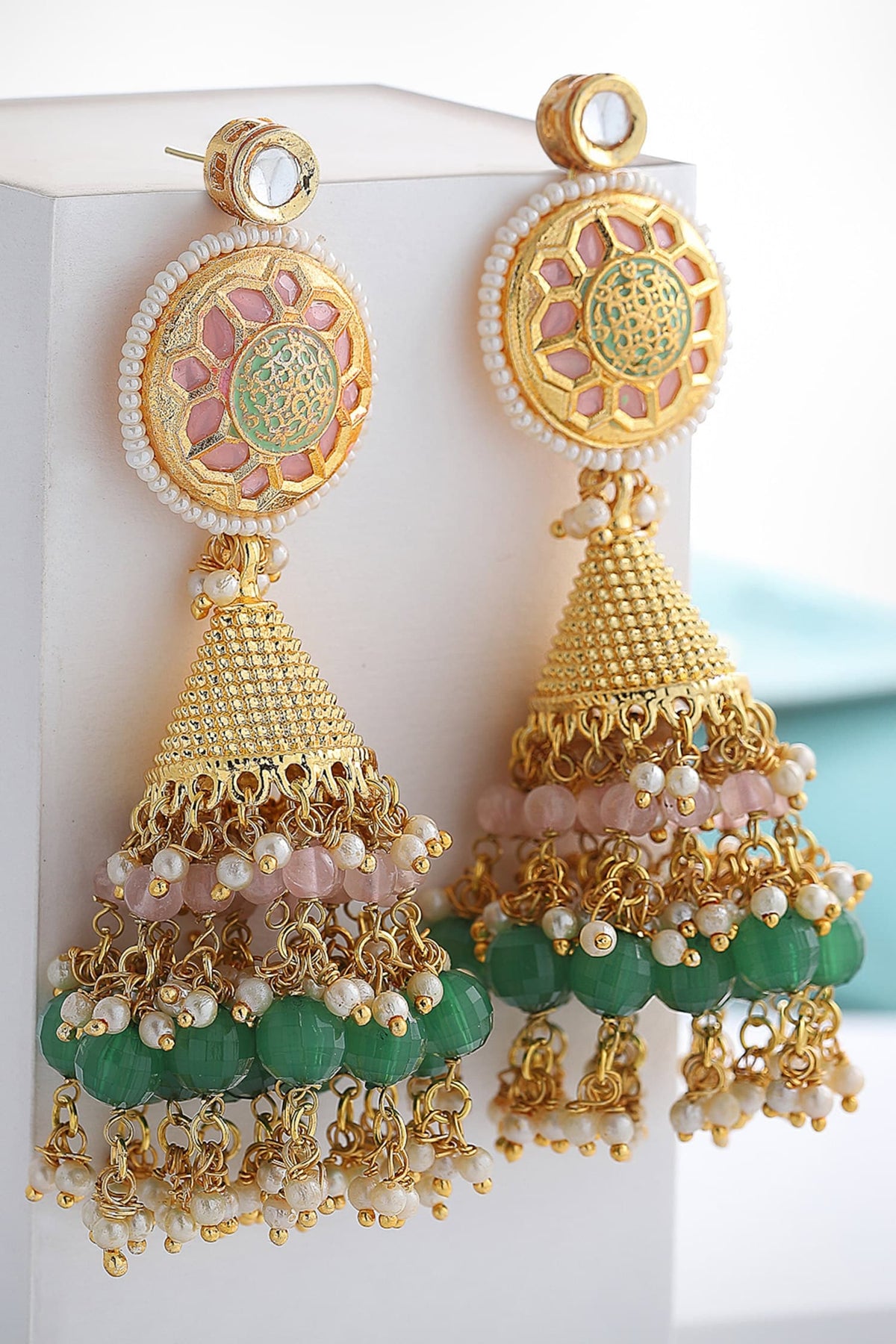 Stone Embellished Jhumkas 
