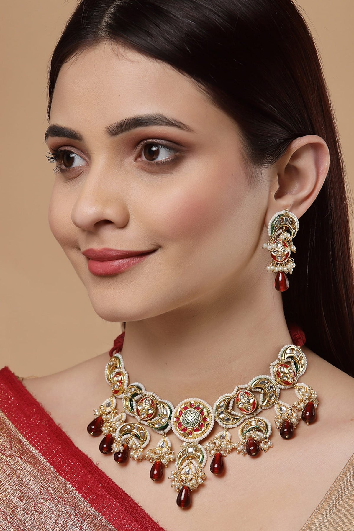 Stone Drop Necklace Set 