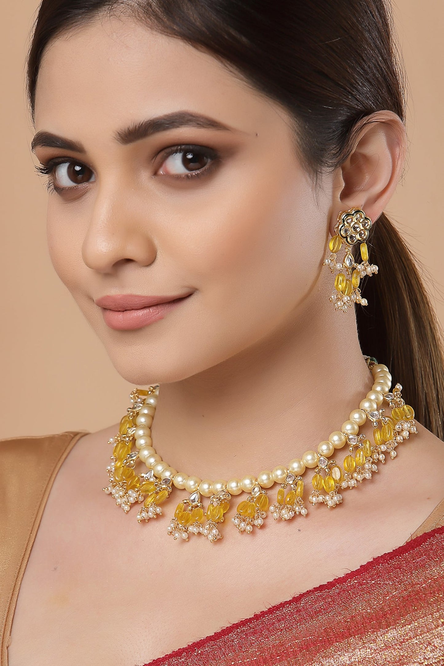 Stone Drop Necklace Set 