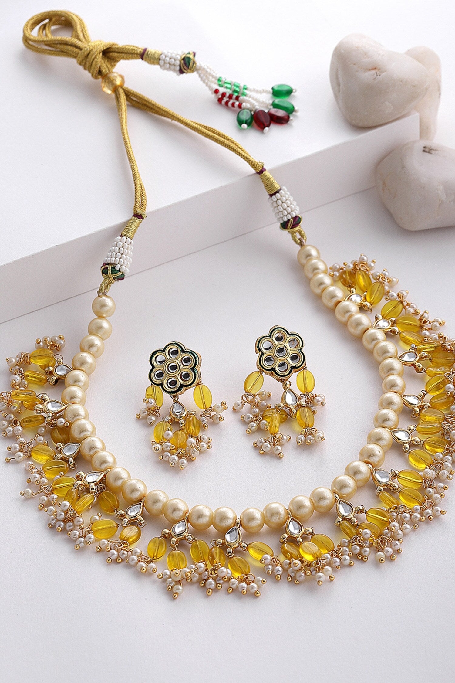 Stone Drop Necklace Set 