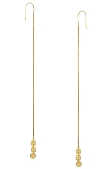 Matte Gold Plated Ladoo Chain Earrings