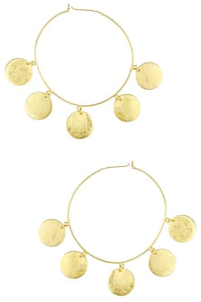 Matte Gold Plated Ladoo Hoop Earrings