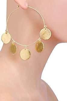 Matte Gold Plated Ladoo Hoop Earrings