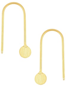 Gold Finish Point Hook Earrings
