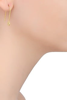 Gold Finish Point Hook Earrings