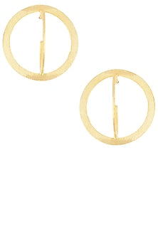 Gold Finish Orbit Stud Earrings