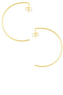 Gold Finish "C" Design Stud Earrings