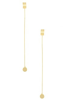 Gold Finish Hook Chain Earrings