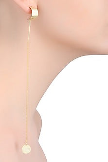 Gold Finish Hook Chain Earrings