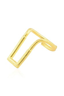Gold Finish Adjustable Geometric Design Ring