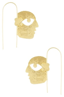 Gold Plated Bobo Face Hook Earrings
