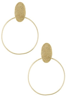 Gold Plated Oat Hoop Earrings