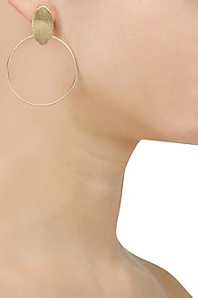 Gold Plated Oat Hoop Earrings