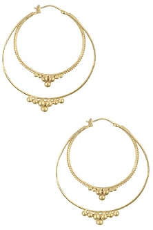 Gold Plated Tribal Hoop Earrings