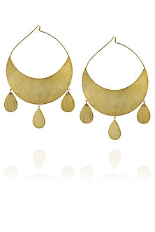 Matte gold finish chand bali hook earrings