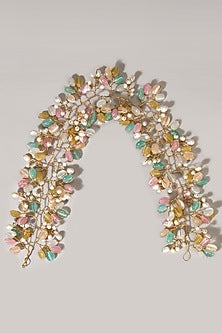 Gold Finish Multi-Colored Hair Chain