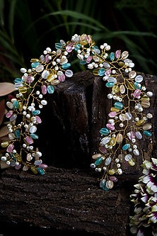 Gold Finish Multi-Colored Hair Chain