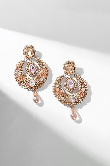 Multi-Colored Glass Beaded & Glass Crystal Dangler Earrings