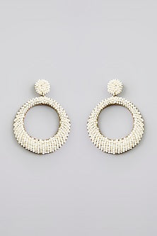 White Seed Pearl Dangler Earrings