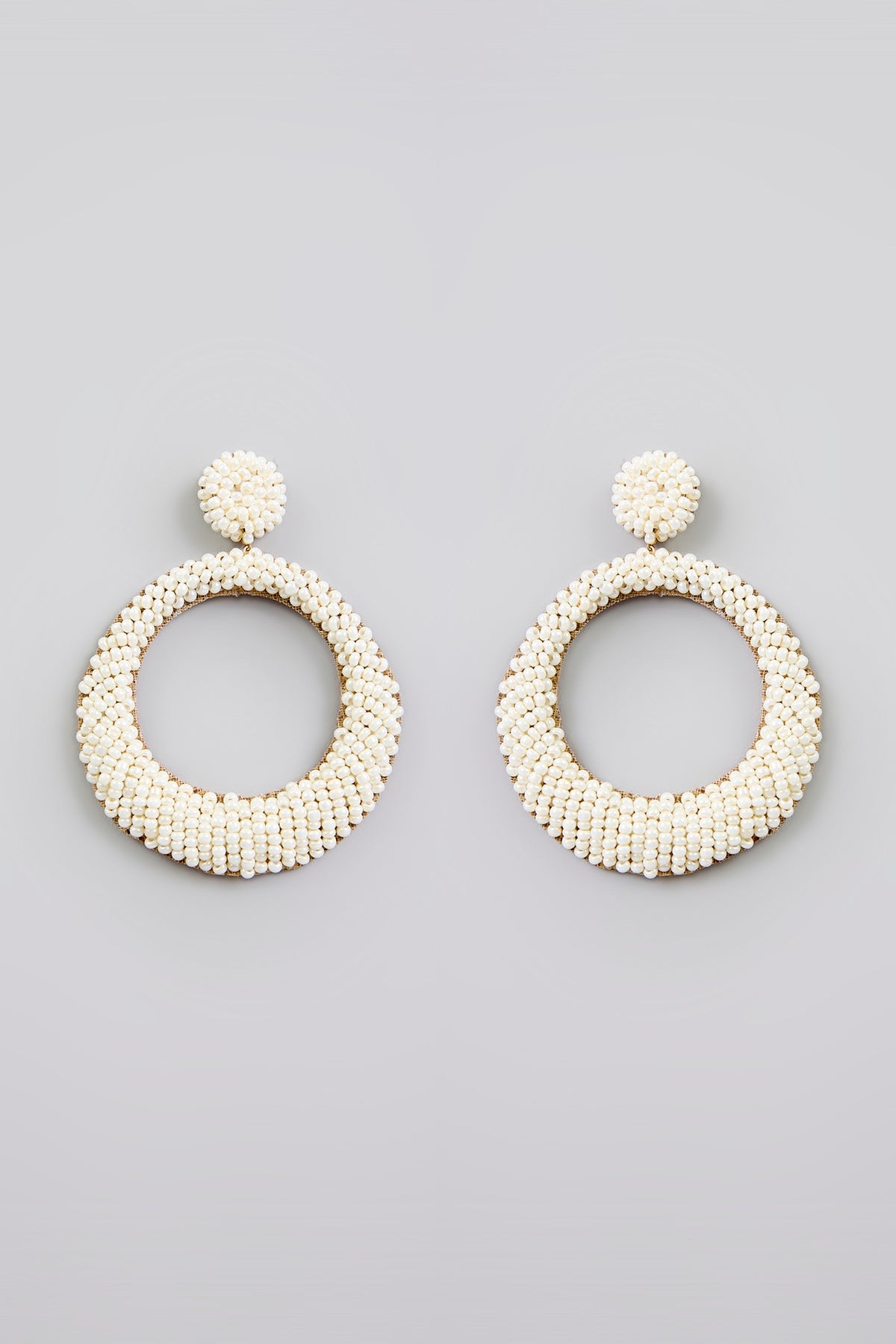 White Seed Pearl Dangler Earrings