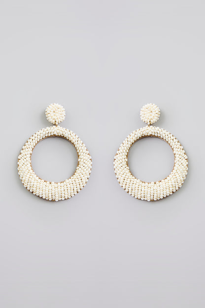 White Seed Pearl Dangler Earrings