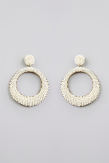 White Seed Pearl Dangler Earrings