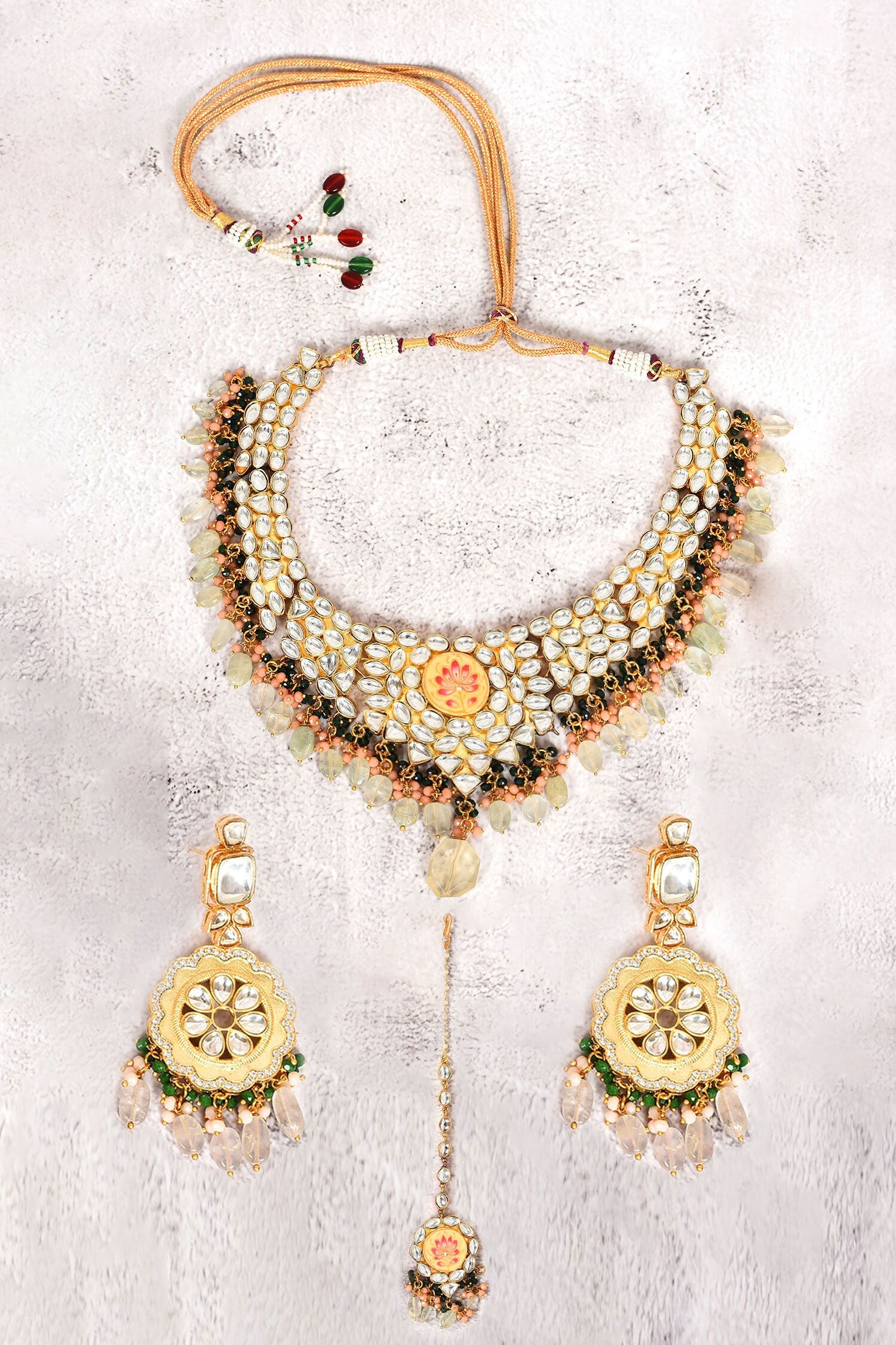 Floral Kundan Necklace Set 