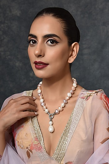 White Finish Zirconia Necklace