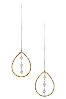 Gold Plated Handcrafted Tear Drop "Tabli" Thread Earrings