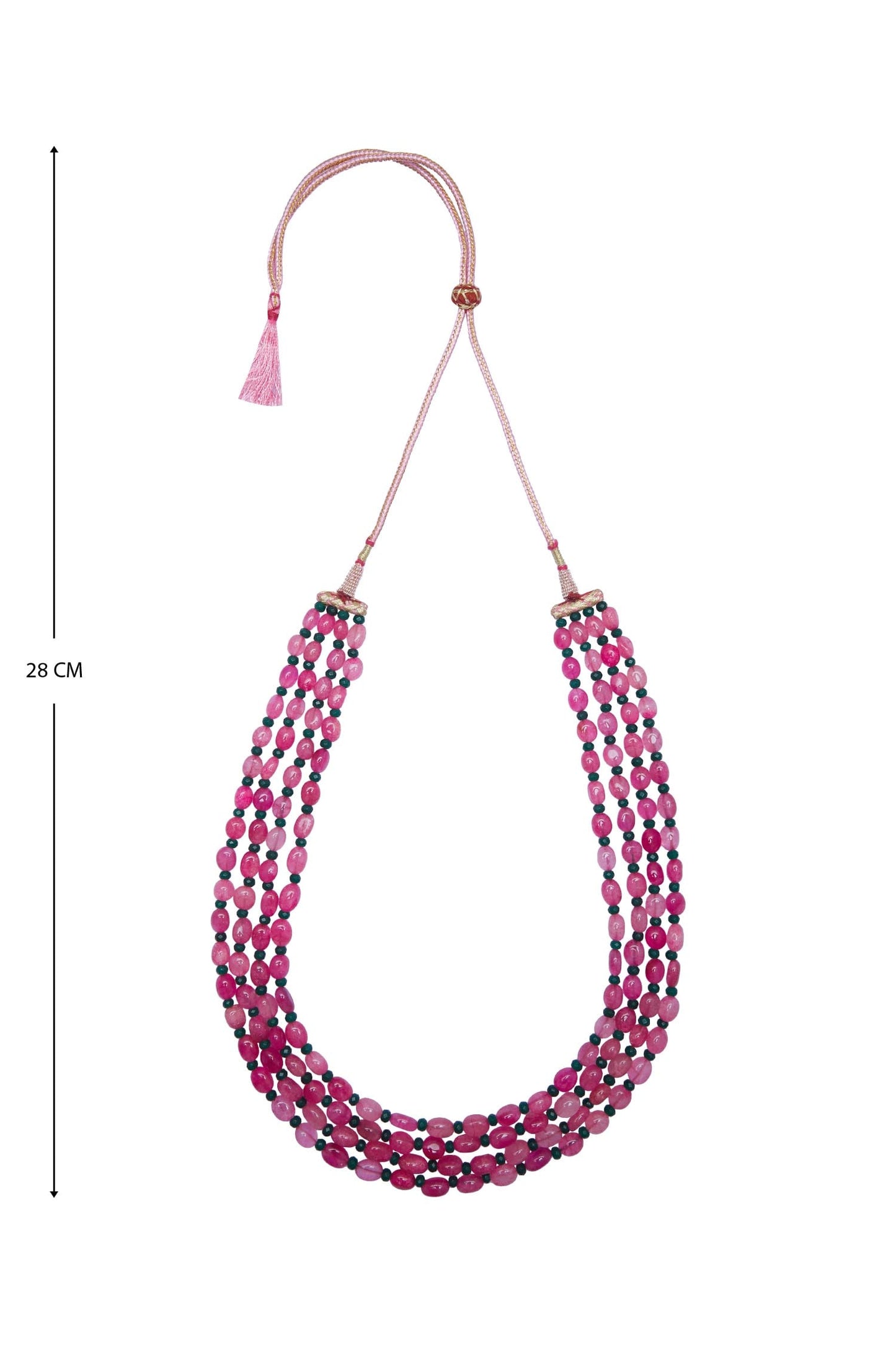 Layered Ruby Bead Necklace 